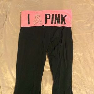 💕PINK Yoga Pants Flare “I❤️PINK” Skull💕